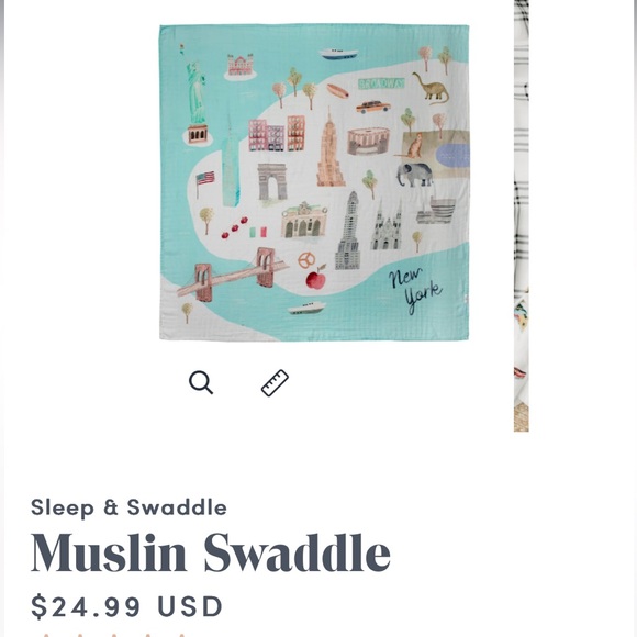 LouLou Lollipop Muslin New York City Swaddle Blanket - Picture 4 of 4